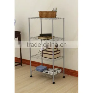 4-Tier Carbon Steel Black Shelf Storage Wire Metal Rack Shelving Suitable For Kitchen Home and Office thumbnail-1