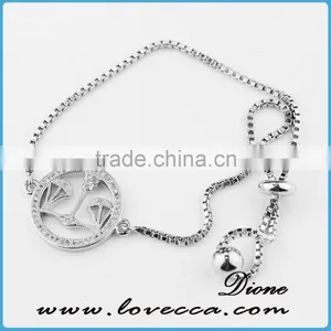 Adjustable Micro Pave CZ Bracelet,Cubic Zirconia Chain Bracelet for Girls and Women thumbnail-2