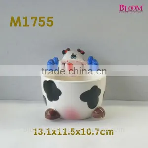 Antique Ceramic Cow Bowl Without Handles thumbnail-1