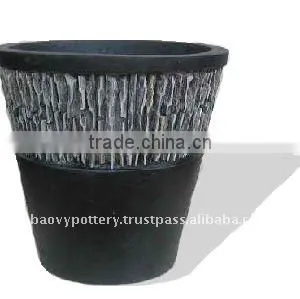 Light Concrete With Stone Planter thumbnail-1