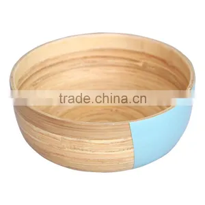 Clear Bamboo Salad Bowls, Lacquered Bamboo Bowls thumbnail-1