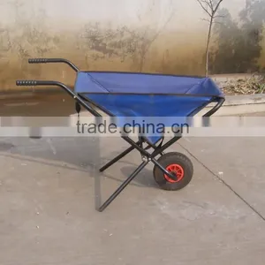 WB0400 Portable Lightweight Garden Trash Folding Fabric Wheelbarrow thumbnail-3