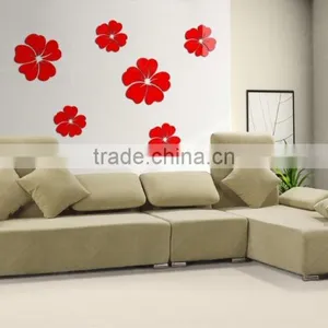 Latest Decorative Custom Wall Sticker , Sitting Room 3D Flower Mirror Wall Stickers thumbnail-4