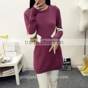 Latest Sweater Designs Fashion Long Pullover Sweater for Woman thumbnail-2