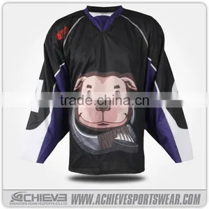 Gym Vintage Multicolor Custom Sublimation Team Ice Hockey Jersey, Cheap Team Hockey Shirts, Sublimated Ice Hockey Uniforms thumbnail-4