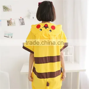 2017 New Design Cute Fashion Summer Clothing Cartoon Animal Cosplay Costume Pikachu Pajamas Jumpsuits thumbnail-1