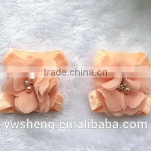 Wholesale Foot Flower Chiffon Accessories Foot Ornaments Baby Photography Shooting Props Baby Pearl Foot Flowers thumbnail-5