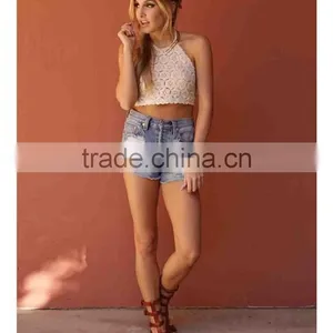 Hot Sale Open Back White Cami Mini Short Singlet Cami thumbnail-5