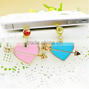 OEM Fashion 2d/3d Heart Cell Phone Earphone Anti Dust Plug for Iphone/Samsung/htc/ipad thumbnail-1