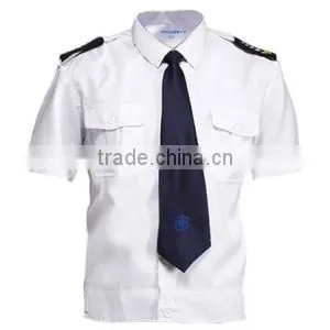 Poly-Cotton White Security Short Sleeve Guard Shirts With Bow Tie thumbnail-1
