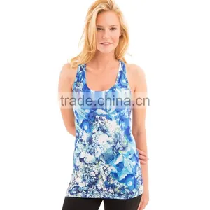Wholesale Custom Print 100% Polyester Sublimation Stringer Women Tank Top thumbnail-2