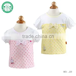 Baby Girls Summer Short Sleeve Bottom Price Puff Printed t Shirts thumbnail-1