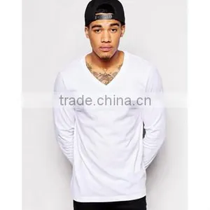 Bulk V-neck Long Line Blank t Shirt Men China Wholesale thumbnail-1