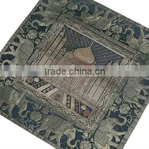 Decorative Accent Silk Pillows Brocade Taj Mahal Indian Square Cushion Covers thumbnail-1