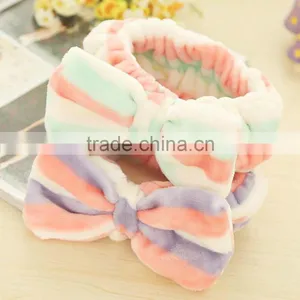 Hot Selling Candy Color Elastic Bow Velvet Elastic Shower Headbands thumbnail-4