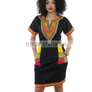 Walson Sexy Tight National Wind High Elastic Printing Package Hip Zipper Dress of Women thumbnail-6