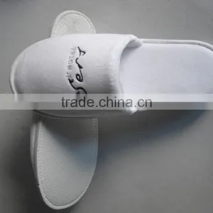 2016 Soft Feeling Wholesale White Velour Embroidery Cheap Hotel Slipper thumbnail-4