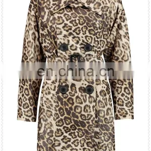 Noble Fashion Women Double-breasted Animal Print Feminine Winter Coat thumbnail-4
