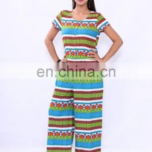 Printed Cotton Designer Jumpsuit thumbnail-4