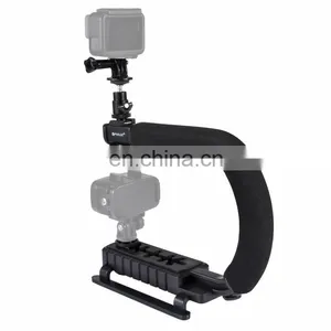 Shape Portable Handheld DV Bracket Stabilizer + Video Microphone Kit With Cold Shoe Tripod Head for All SLR Cameras thumbnail-3