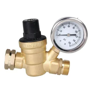2018 Hot Sell Adjustable Brass Water Pressure Regulator With Gauges thumbnail-1