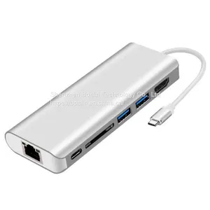 BL-U602 TYPE-C TO USB3.0x2+HDMI+SD+PD+RJ45 HUB 6 in 1 thumbnail-1