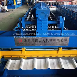 Dixin Galvanized Metal Steel Electric Shear Sheet Trapezoidal Roofing Panel Roll Forming Making Machine Price thumbnail-4