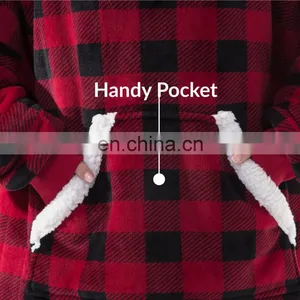 Luxury Super Plush Soft Long Sleeves Double Sided Durable Wearable Sherpa Blanket Hoodie thumbnail-7