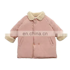 5666/Newest Lamb Wool Turn-down Collar Fashion Coat Kids Girl Padding Warm Long Coats thumbnail-1