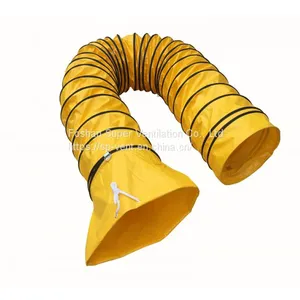 Yellow Flexible Air Ducting Tarpaulin Fabric Air Duct PVC Flexible Air Ducting Air Distribution Duct With Holes thumbnail-2