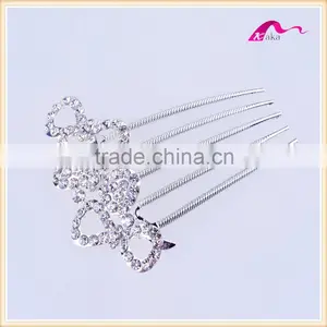 Top Quality Wedding Headwear Twinkle Crystal Bowknot Hair Combs For Women Hair Ornament thumbnail-3