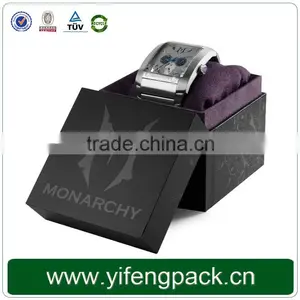 Hot Sale Luxury Red Black Cardboard Paper Wrapped Watch Box thumbnail-3