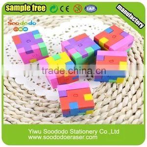 3D Magic Cube Shaped Fancy Erasers For Kids, Promotional Gifts thumbnail-3