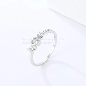 S925 Silver Ring Female Simple Love Wings Ring Ins Popular Diamond Ring thumbnail-2