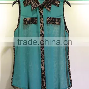 Leopard Print Back Ladies Chiffon Blouse thumbnail-1