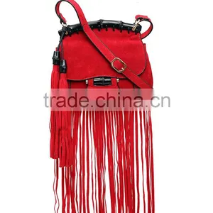 C88889A High Fashion Ladies Chain Fringe Shoulder Bag Tassels Suede Bag thumbnail-2