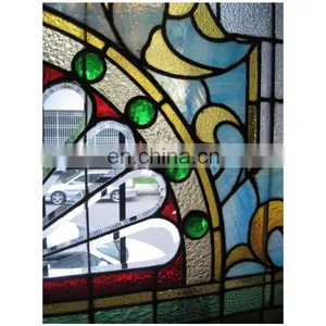Architectural Stained Glass Art Window Panels Decorative Glass Low Prices Custom Pattern Stain Church Glass thumbnail-4