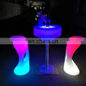Gold Stainless Steel Light up Cup Shaped Led Bar Cocktail Table Led Chairs Bar Tables Bar Stools Nightclub Furniture thumbnail-1