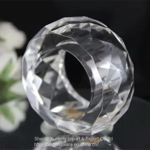 Elegant Transparent Clear Crystal Round Napkin Ring Holders For Wedding And Home Decoration thumbnail-1