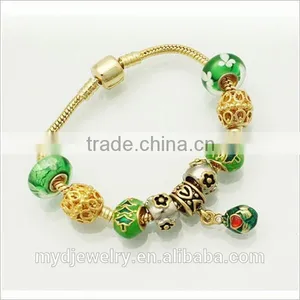 Gold Plated Crystal Paved Faberge Egg Bead for Bracelet Jewelry thumbnail-3