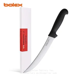 Curved Cimeter Knife Butcher Flutes Edge Meat Cutting Breaking Steak Knife Kitchen Cook Long Butcher Breaking Slicer Chef's High-carbon Stainless Steel Cimeter Scimitar Knife thumbnail-1