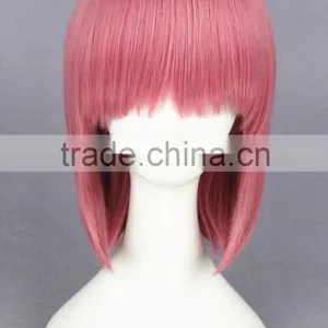 High Quality 40cm Short Straight Pink Synthetic Anime Lolita Wig Cosplay Costume Lolita Hair Wig Party Bobo Wig thumbnail-2
