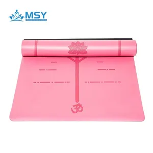 Custom Logo PU Rubber Pilates Yoga Mat for Home Workout - Natural Rubber Base thumbnail-5