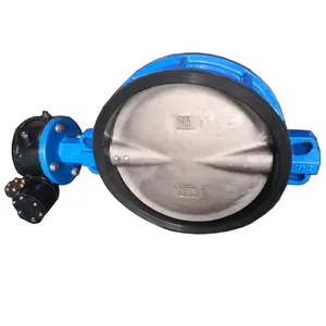 DN600 PN16 Wafer Butterfly Valve CF8M/CF8 Stainless Steel 304 Plate Disc Motorized Valve Electric Butterfly Valve thumbnail-1