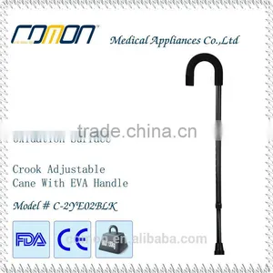Deluxe Adjustable Cane With Comfort Grip Handle and Strap, Black thumbnail-1