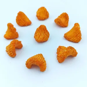 Wholesale Fried Kimchi Flavor Wavy Triangle Rice Crackers, Crispy Grain Puff Snacks, Asain Savory Grain Snacks OEM Private Label thumbnail-1