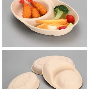 Disposable Bamboo Pulp Tray-bamboo Fiber Serving Tray-plant Fiber Platter-bamboo Fiber Food Container thumbnail-3