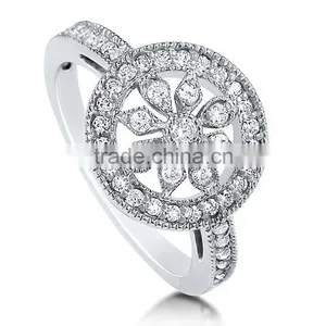 Wholesale Rhodium Plating Amethyst Diamond CZ Wedding Ring thumbnail-5