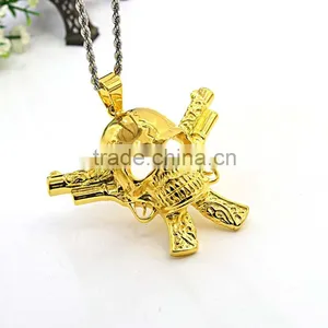 Simple Gold Pendant Design Stainless Steel Jewelry Men Skull Gold Pendant Supplier's Choice thumbnail-3