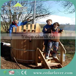Outdoor Round Wood Barrel Spa Hot Tubs thumbnail-1